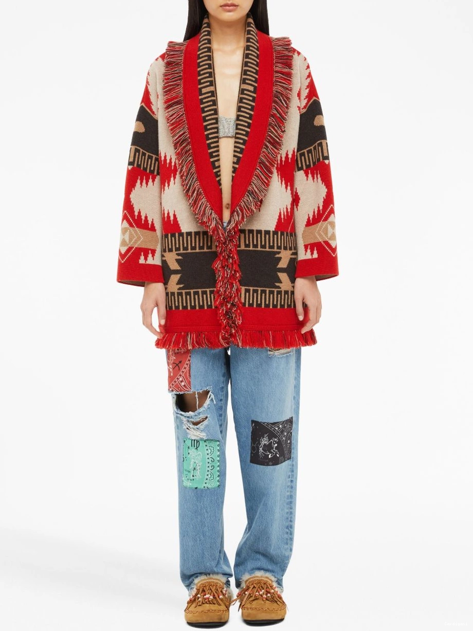 Affordable Women Icon jacquard cardigan cashmere Alanui 0714